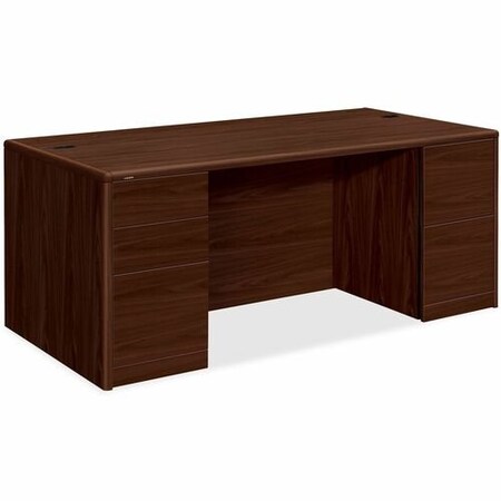 Hon HON 10799NN, 10700 DOUBLE PEDESTAL DESK WITH FULL PEDESTALS, 72W X 36D X 29.5H, MAHOGANY HON10799NN